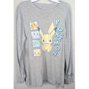 Pokemon Pikachu Characters Long Sleeve T‎ Shirt Kids Size XL